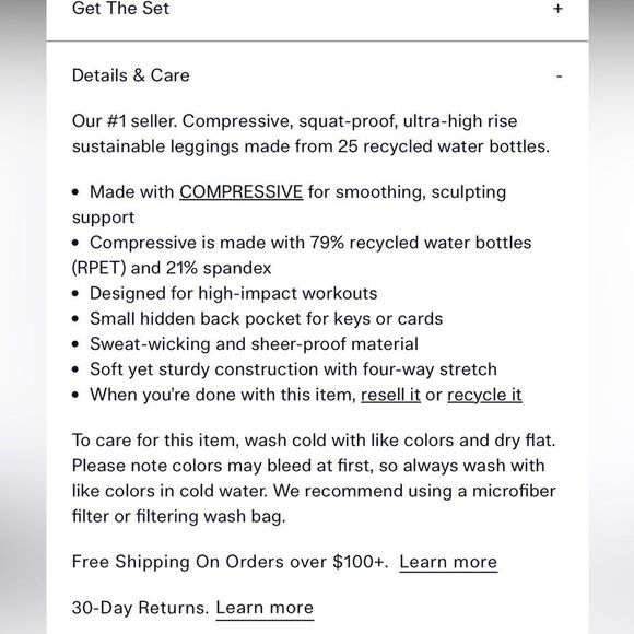 NEW Girlfriend Collective Black Compressive High-Rise Legging Small - Picture 5 of 7